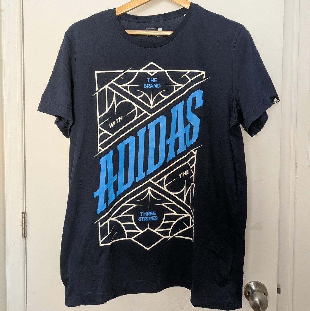 ADIDAS NAVY BLUE T SHIRT SIZE LARGE